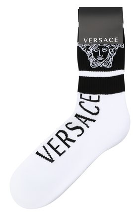 Мужские хлопковые носки VERSACE белого цвета по цене 6890 руб., арт. ICZ0003/A236176 | Фото 1 Мужские хлопковые носки VERSACE белого цвета, арт. ICZ0003/A236176 | Фото 1