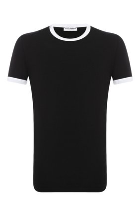 Мужские хлопковая футболка DOLCE & GABBANA черного цвета по цене 14950 руб., арт. M8E41J/FUECH | Фото 1 Мужские хлопковая футболка DOLCE & GABBANA черного цвета, арт. M8E41J/FUECH | Фото 1