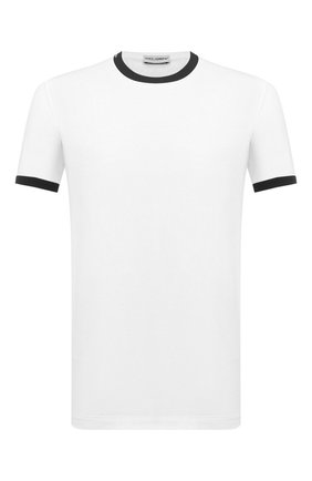 Мужские хлопковая футболка DOLCE & GABBANA белого цвета по цене 14950 руб., арт. M8E41J/FUECH | Фото 1 Мужские хлопковая футболка DOLCE & GABBANA белого цвета, арт. M8E41J/FUECH | Фото 1