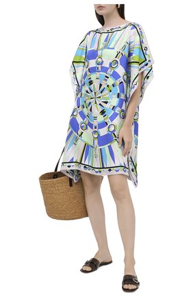 Женское шелковая туника EMILIO PUCCI голубого цвета по цене 71900 руб., арт. 0RWL98/0R829 | Фото 2 Женское шелковая туника EMILIO PUCCI голубого цвета, арт. 0RWL98/0R829 | Фото 2