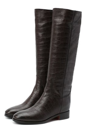 Женские кожаные сапоги SANTONI коричневого цвета по цене 98750 руб., арт. WSNH58900BJ2NE00T50 | Фото 1 Женские кожаные сапоги SANTONI коричневого цвета, арт. WSNH58900BJ2NE00T50 | Фото 1