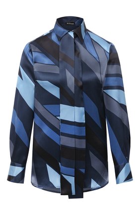 Женская шелковая блузка KITON синего цвета по цене 116000 руб., арт. D48407K05T81 | Фото 1 Женская шелковая блузка KITON синего цвета, арт. D48407K05T81 | Фото 1