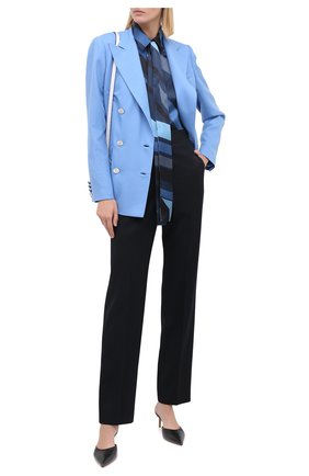 Женская шелковая блузка KITON синего цвета по цене 116000 руб., арт. D48407K05T81 | Фото 2 Женская шелковая блузка KITON синего цвета, арт. D48407K05T81 | Фото 2