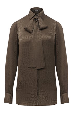 Женская шелковая блузка KITON хаки цвета по цене 128000 руб., арт. D48407K05T65 | Фото 1 Женская шелковая блузка KITON хаки цвета, арт. D48407K05T65 | Фото 1