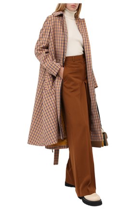 Женские шерстяные брюки LANVIN коричневого цвета по цене 94350 руб., арт. RW-TR510U-4576-A20 | Фото 2 Женские шерстяные брюки LANVIN коричневого цвета, арт. RW-TR510U-4576-A20 | Фото 2