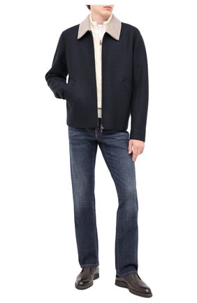 Мужская шерстяная куртка HARRIS WHARF LONDON темно-синего цвета, арт. C9341MLK-W | Фото 2 (Материал внешний: Шерсть; Длина (верхняя одежда): Короткие; Рукава: Длинные; Мужское Кросс-КТ: Верхняя одежда, шерсть и кашемир; Стили: Классический; Кросс-КТ: Куртка)