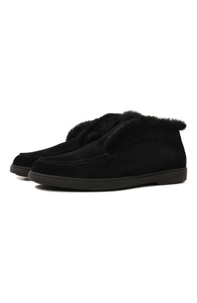 Женские замшевые ботинки SANTONI черного цвета по цене 44650 руб., арт. WUYA58457NERAPFRN01 | Фото 1 Женские замшевые ботинки SANTONI черного цвета, арт. WUYA58457NERAPFRN01 | Фото 1