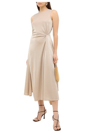 Женское платье-миди LANVIN бежевого цвета по цене 125500 руб., арт. RW-DR366U-4506-A20 | Фото 2 Женское платье-миди LANVIN бежевого цвета, арт. RW-DR366U-4506-A20 | Фото 2