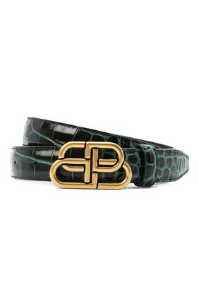 Женский кожаный ремень BALENCIAGA зеленого цвета по цене 29650 руб., арт. 581690/1LR04 | Фото 1 Женский кожаный ремень BALENCIAGA зеленого цвета, арт. 581690/1LR04 | Фото 1