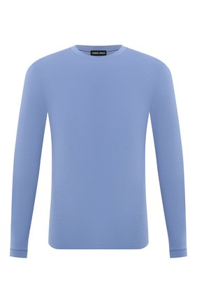 Мужская лонгслив из вискозы GIORGIO ARMANI голубого цвета по цене 23450 руб., арт. 3GST51/SJP4Z | Фото 1 Мужская лонгслив из вискозы GIORGIO ARMANI голубого цвета, арт. 3GST51/SJP4Z | Фото 1