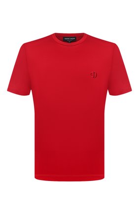 Мужская хлопковая футболка GIORGIO ARMANI красного цвета, арт. 3HSM72/SJTKZ | Фото 1 (Длина (для топов): Стандартные; Рукава: Короткие; Материал внешний: Хлопок; Принт: Без принта; Мужское Кросс-КТ: Футболка-одежда; Стили: Кэжуэл)