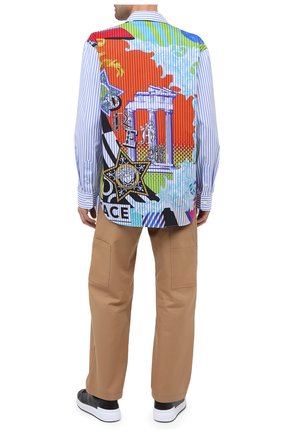 Мужская хлопковая рубашка VERSACE синего цвета по цене 57750 руб., арт. A86690/A236049 | Фото 2 Мужская хлопковая рубашка VERSACE синего цвета, арт. A86690/A236049 | Фото 2