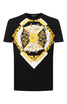 Мужская хлопковая футболка VERSACE черного цвета по цене 43700 руб., арт. A87375/A231463 | Фото 1 Мужская хлопковая футболка VERSACE черного цвета, арт. A87375/A231463 | Фото 1