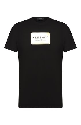 Мужская хлопковая футболка VERSACE черного цвета по цене 33950 руб., арт. A87387/A228806 | Фото 1 Мужская хлопковая футболка VERSACE черного цвета, арт. A87387/A228806 | Фото 1