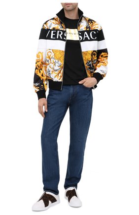 Мужская хлопковая футболка VERSACE черного цвета по цене 33950 руб., арт. A87387/A228806 | Фото 2 Мужская хлопковая футболка VERSACE черного цвета, арт. A87387/A228806 | Фото 2