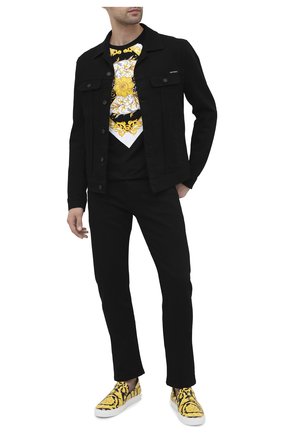 Мужские кожаные слипоны VERSACE разноцветного цвета по цене 35950 руб., арт. DSU8243/DV32G | Фото 2 Мужские кожаные слипоны VERSACE разноцветного цвета, арт. DSU8243/DV32G | Фото 2
