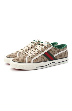 Мужские текстильные кеды tennis 1977 GUCCI бежевого цвета по цене 40600 руб., арт. 606111/HVK20 | Фото 1 Мужские текстильные кеды tennis 1977 GUCCI бежевого цвета, арт. 606111/HVK20 | Фото 1