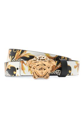Детский кожаный ремень VERSACE разноцветного цвета по цене 16950 руб., арт. YMX00001/YB00340 | Фото 1 Детский кожаный ремень VERSACE разноцветного цвета, арт. YMX00001/YB00340 | Фото 1