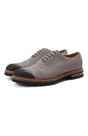 Мужские замшевые оксфорды KITON серого цвета по цене 121000 руб., арт. USSPUMPN00139 | Фото 1 Мужские замшевые оксфорды KITON серого цвета, арт. USSPUMPN00139 | Фото 1