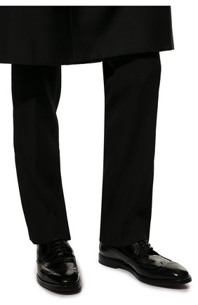 Мужские кожаные дерби DOLCE & GABBANA черного цвета, арт. A20137/A1203 | Фото 3 (Материал внешний: Кожа; Мужское Кросс-КТ: Броги-обувь; Материал внутренний: Натуральная кожа; Стили: Классический)
