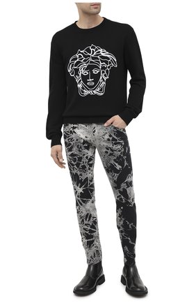 Мужские джинсы DOLCE & GABBANA черно-белого цвета по цене 78500 руб., арт. GYC4LD/G8CV9 | Фото 2 Мужские джинсы DOLCE & GABBANA черно-белого цвета, арт. GYC4LD/G8CV9 | Фото 2