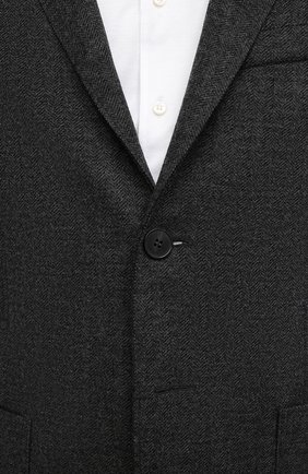 Мужской шерстяной пиджак HARRIS WHARF LONDON темно-серого цвета, арт. C8B22MGN | Фото 5 (Материал внешний: Шерсть; Рукава: Длинные; Длина (для топов): Стандартные; Стили: Классический; Случай: Формальный; 1-2-бортные: Однобортные; Пиджаки М: Приталенный)