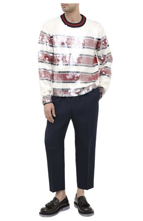 Мужской шерстяной свитер LANVIN разноцветного цвета по цене 121500 руб., арт. RM-P00201-MV08-H20 | Фото 2 Мужской шерстяной свитер LANVIN разноцветного цвета, арт. RM-P00201-MV08-H20 | Фото 2