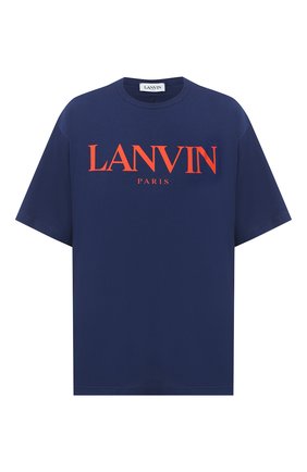 Мужская хлопковая футболка LANVIN темно-синего цвета по цене 23500 руб., арт. RM-JE0072-JR31-H20 | Фото 1 Мужская хлопковая футболка LANVIN темно-синего цвета, арт. RM-JE0072-JR31-H20 | Фото 1