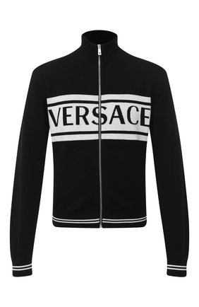 Мужская шерстяной кардиган VERSACE черно-белого цвета по цене 77200 руб., арт. A86956/A235922 | Фото 1 Мужская шерстяной кардиган VERSACE черно-белого цвета, арт. A86956/A235922 | Фото 1