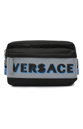 Мужская текстильная поясная сумка VERSACE черного цвета по цене 51900 руб., арт. DFB8077/DNY2R | Фото 1 Мужская текстильная поясная сумка VERSACE черного цвета, арт. DFB8077/DNY2R | Фото 1
