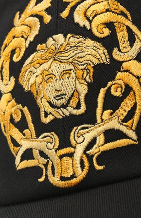Мужской хлопковая бейсболка VERSACE черного цвета по цене 33950 руб., арт. ICAP004/A236201 | Фото 3 Мужской хлопковая бейсболка VERSACE черного цвета, арт. ICAP004/A236201 | Фото 3