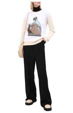 Женский хлопковый свитшот LANVIN кремвого цвета по цене 58350 руб., арт. RW-T0637J-JR19-A20 | Фото 2 Женский хлопковый свитшот LANVIN кремвого цвета, арт. RW-T0637J-JR19-A20 | Фото 2