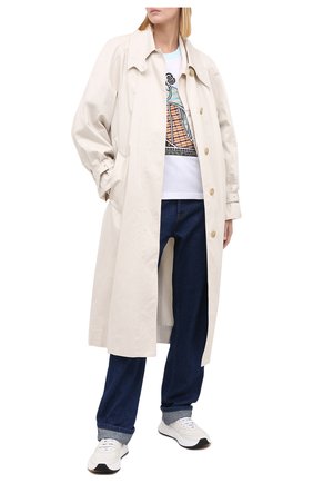 Женская хлопковая футболка LANVIN голубого цвета по цене 41350 руб., арт. RW-T0615J-JR31-A20 | Фото 2 Женская хлопковая футболка LANVIN голубого цвета, арт. RW-T0615J-JR31-A20 | Фото 2