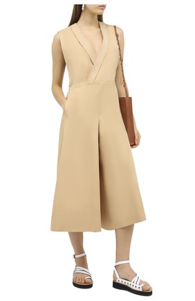 Женский хлопковый комбинезон LANVIN бежевого цвета по цене 125500 руб., арт. RW-JS505U-4469-A20 | Фото 2 Женский хлопковый комбинезон LANVIN бежевого цвета, арт. RW-JS505U-4469-A20 | Фото 2