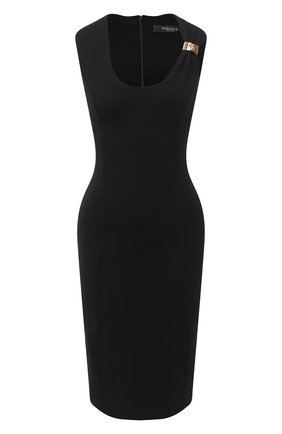 Женское платье из вискозы VERSACE черного цвета по цене 122500 руб., арт. A87063/A235312 | Фото 1 Женское платье из вискозы VERSACE черного цвета, арт. A87063/A235312 | Фото 1 (Материал подклада: Вискоза; Длина Ж (юбки, платья, шорты): До колена; Женское Кросс-КТ: Платье-одежда; Рукава: Без рукавов)