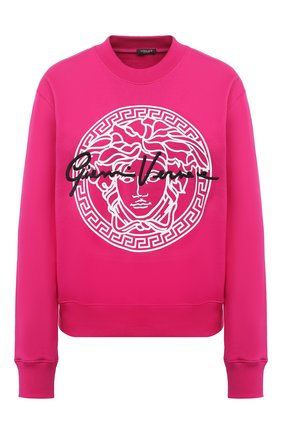 Женская хлопковый свитшот VERSACE фуксия цвета по цене 47400 руб., арт. A87516/A231242 | Фото 1 Женская хлопковый свитшот VERSACE фуксия цвета, арт. A87516/A231242 | Фото 1