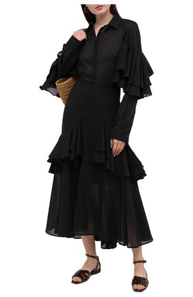 Женские кожаные сандалии tribute SAINT LAURENT коричневого цвета по цене 62150 руб., арт. 620090/1YQ00 | Фото 2 Женские кожаные сандалии tribute SAINT LAURENT коричневого цвета, арт. 620090/1YQ00 | Фото 2