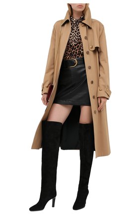 Женские замшевые ботфорты jane SAINT LAURENT черного цвета по цене 111500 руб., арт. 632613/0LI00 | Фото 2 Женские замшевые ботфорты jane SAINT LAURENT черного цвета, арт. 632613/0LI00 | Фото 2