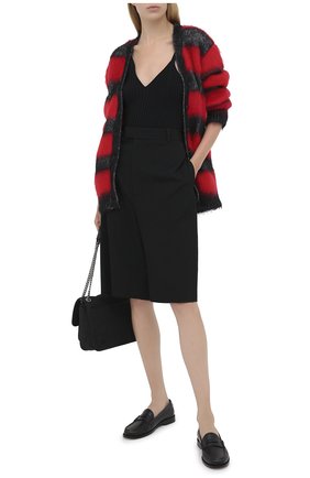 Женский кардиган SAINT LAURENT красного цвета по цене 105000 руб., арт. 633427/YAQN2 | Фото 2 Женский кардиган SAINT LAURENT красного цвета, арт. 633427/YAQN2 | Фото 2