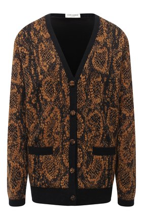 Женский кардиган SAINT LAURENT коричневого цвета по цене 189500 руб., арт. 631049/YASE2 | Фото 1 Женский кардиган SAINT LAURENT коричневого цвета, арт. 631049/YASE2 | Фото 1