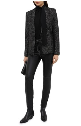 Женский шерстяной жакет SAINT LAURENT черного цвета по цене 270000 руб., арт. 611054/Y3B68 | Фото 2 Женский шерстяной жакет SAINT LAURENT черного цвета, арт. 611054/Y3B68 | Фото 2