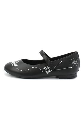 Детские кожаные балетки DOLCE & GABBANA черного цвета по цене 19950 руб., арт. D10699/AW638/29-36 | Фото 2 Детские кожаные балетки DOLCE & GABBANA черного цвета, арт. D10699/AW638/29-36 | Фото 2