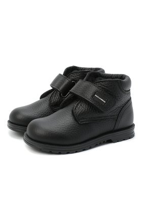 Детские кожаные ботинки DOLCE & GABBANA черного цвета, арт. DL0023/AU492 | Фото 1 (Материал утеплителя: Натуральный мех; Материал внешний: Кожа; Региональные ограничения белый список (Axapta Mercury): RU)