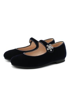 Детские туфли IL GUFO синего цвета по цене 13900 руб., арт. G285/VELVET/27-30 | Фото 1 Детские туфли IL GUFO синего цвета, арт. G285/VELVET/27-30 | Фото 1