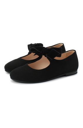Детские замшевые туфли IL GUFO черного цвета по цене 16100 руб., арт. G295/SUEDE/27-30 | Фото 1 Детские замшевые туфли IL GUFO черного цвета, арт. G295/SUEDE/27-30 | Фото 1
