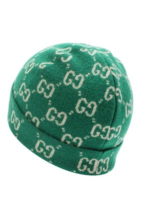 Детского шерстяная шапка GUCCI зеленого цвета по цене 9100 руб., арт. 627562/4K206 | Фото 2 Детского шерстяная шапка GUCCI зеленого цвета, арт. 627562/4K206 | Фото 2