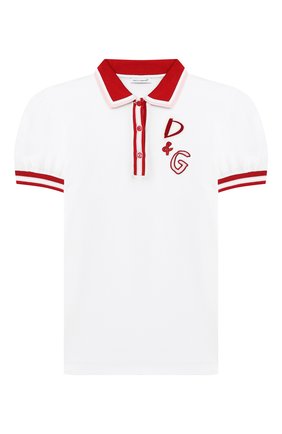Детское хлопковое поло DOLCE & GABBANA белого цвета по цене 17600 руб., арт. L5JTFJ/G7WXJ/8-14 | Фото 1 Детское хлопковое поло DOLCE & GABBANA белого цвета, арт. L5JTFJ/G7WXJ/8-14 | Фото 1
