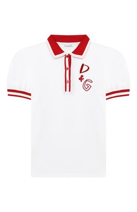 Детское хлопковое поло DOLCE & GABBANA белого цвета по цене 15250 руб., арт. L5JTFJ/G7WXJ/2-6 | Фото 1 Детское хлопковое поло DOLCE & GABBANA белого цвета, арт. L5JTFJ/G7WXJ/2-6 | Фото 1