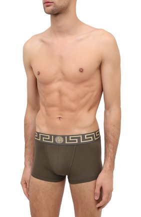 Мужские хлопковые боксеры VERSACE хаки цвета по цене 5225 руб., арт. AU10026/A232741 | Фото 2 Мужские хлопковые боксеры VERSACE хаки цвета, арт. AU10026/A232741 | Фото 2
