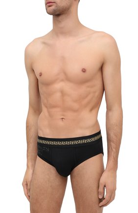 Мужские брифы VERSACE черного цвета по цене 5700 руб., арт. AUU02022/AC00058 | Фото 2 Мужские брифы VERSACE черного цвета, арт. AUU02022/AC00058 | Фото 2